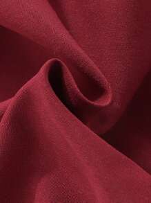 SHEIN 嬰兒鏤空貝殼邊紙袋腰短褲 - 酒紅色 - 查看 7