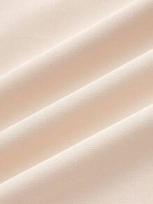 SHEIN EZwear 側翻蓋口袋腰上打結超長工裝裙 - 米色 - 查看 3