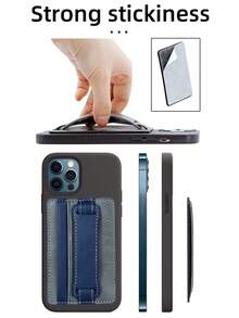 Card Slot Phone Back Wristband Holder - Grey - View 2