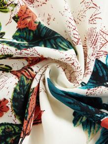 SHEIN Clasi 大碼熱帶圖案繞頸覆蓋連身短褲 - 彩色 - 查看 4