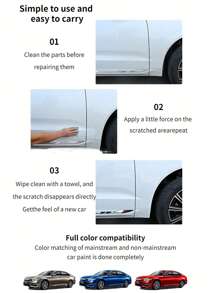 1pc 20*10cm Car Scratch Repair Cloth, Scratch Removal Cloth - Grey - View 7