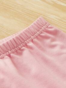 SHEIN Baby Boy 2pcs Solid Elastic Waist Shorts - Multicolor - View 3