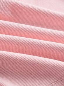 SHEIN MOD 雞心領口條紋針織T恤 - 淺粉色 - 查看 4