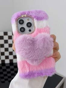 Rhinestone & Heart Decor Vỏ điện thoại sang trọng - Nhiều màu - Xem 1