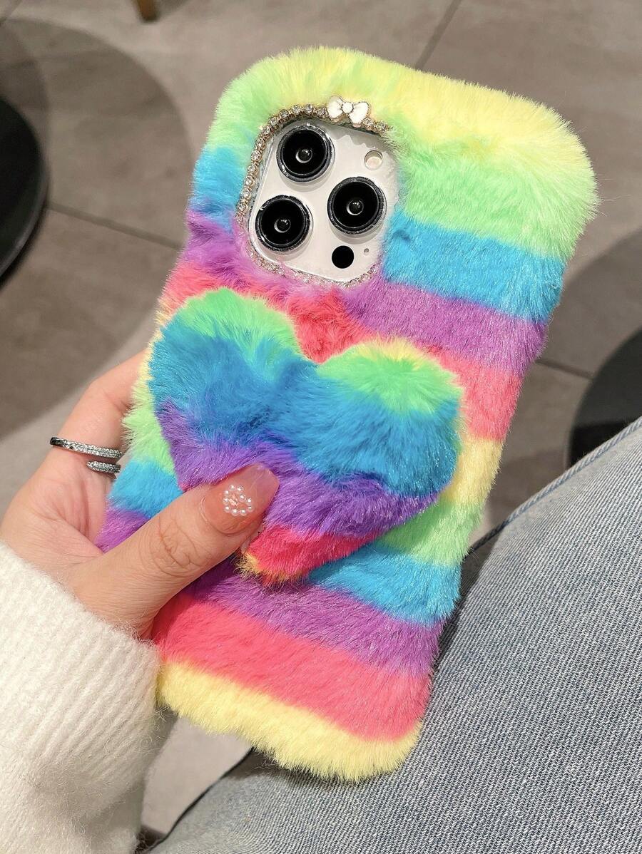 Rhinestone & Heart Decor Vỏ điện thoại sang trọng - Nhiều màu - Xem 1