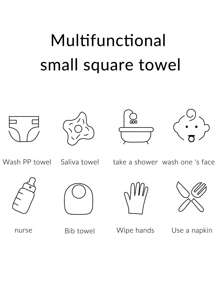 momscare 8入組嬰兒圍兜和多功能方形毛巾，8入組柔軟吸水喂養毛巾，可用於新生兒和嬰兒 - 可愛設計嬰兒毛巾，帶圍兜和手帕 - 完美嬰兒淋浴派對禮物，適用於對皮膚敏感的男孩和女孩 - 彩色 - 查看 3