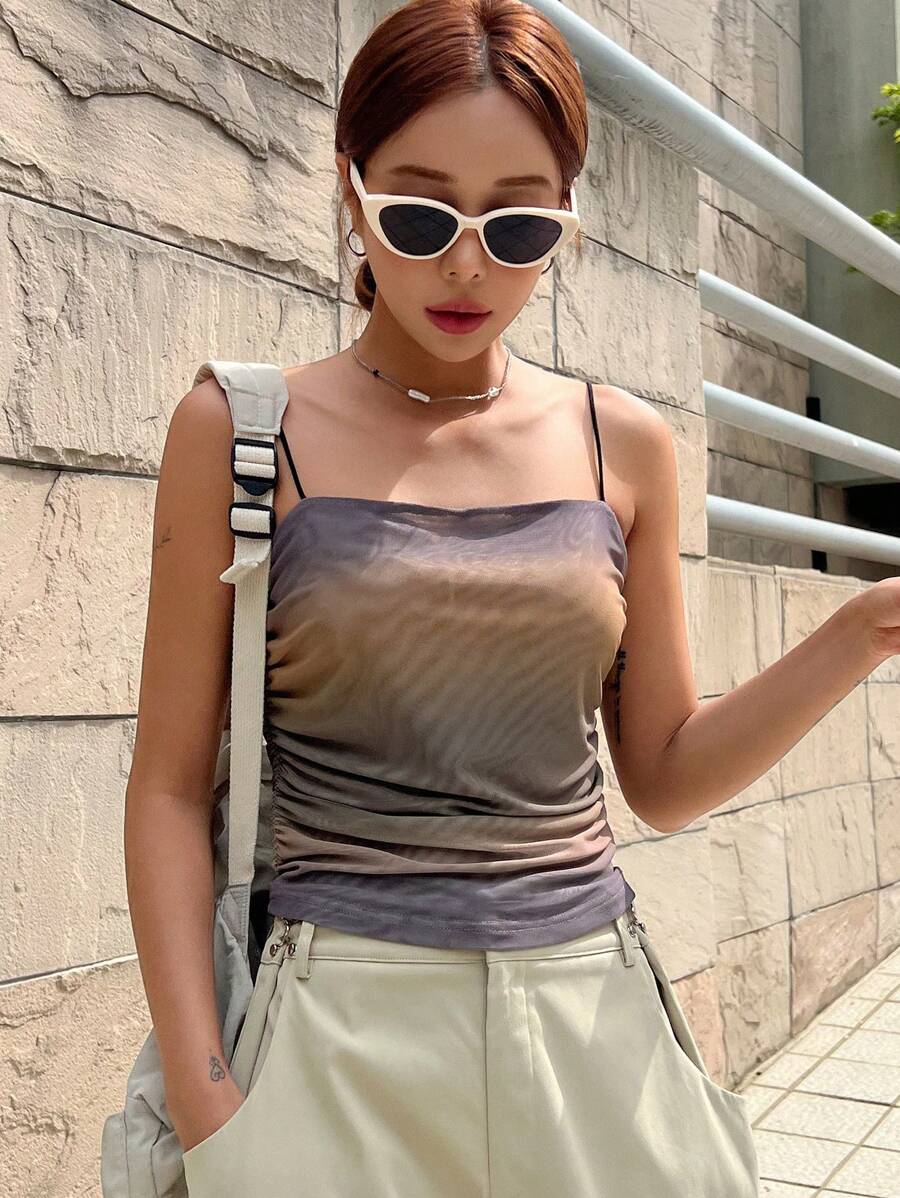 DAZY Drawstring Side Cami Top - Multicolor - View 1