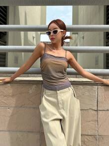 DAZY Drawstring Side Cami Top - Multicolor - View 5