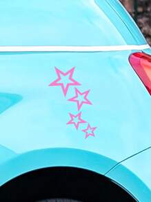 1pc Star Pattern Car Sticker - Pink - View 2