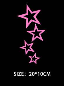 1pc Star Pattern Car Sticker - Pink - View 3
