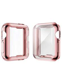 2入組全覆蓋屏幕保護膜適用於Apple Watch - 粉色 - 查看 1