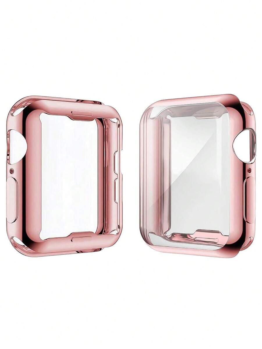 2入組全覆蓋屏幕保護膜適用於Apple Watch - 粉色 - 查看 1