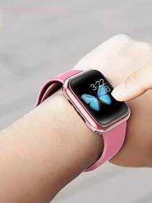 2入組全覆蓋屏幕保護膜適用於Apple Watch - 粉色 - 查看 2