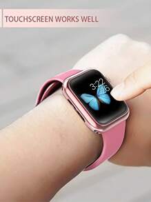 2入組全覆蓋屏幕保護膜適用於Apple Watch - 粉色 - 查看 5