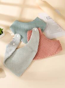 Bebé 3 piezas Babero bandana unicolor - Multicolor - Ver 2
