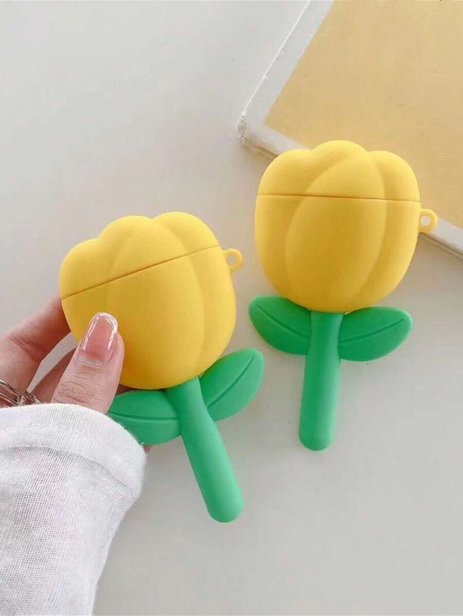 Vỏ silicon thiết kế hoa tương thích với AirPods - Nhiều màu - Xem 1