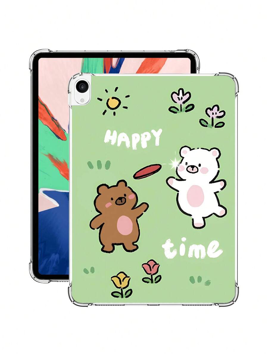 卡通小熊和兔子圖案防震墊殼套 - 彩色 - 查看 1