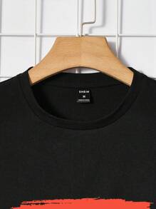 Manfinity NXTstreet 男士棉貓印花T恤 - 黑色 - 查看 4