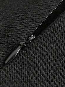 Solid Mermaid Hem Halter Dress - Black - View 5