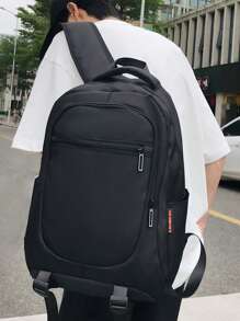 Men Minimalist Medium Laptop Backpack Black - Black - View 1