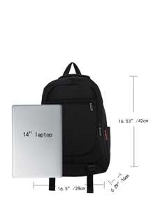 Men Minimalist Medium Laptop Backpack Black - Black - View 5