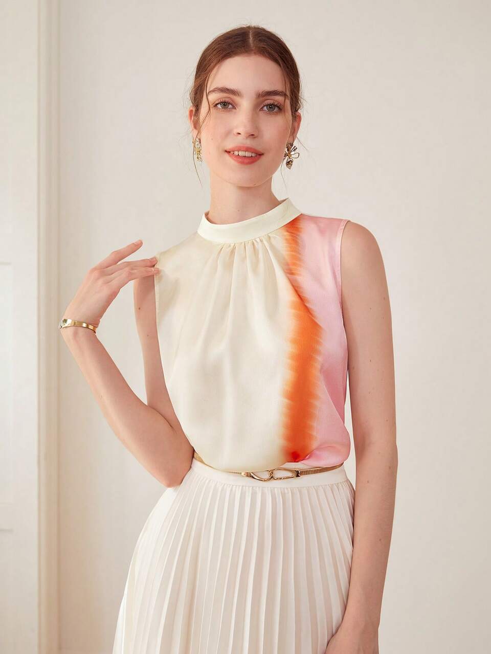 MOTF SLEEVELESS TIE-DYE BLOUSE