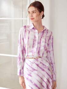 MOTF PREMIUM 紮染直筒襯衫 - 彩色 - 查看 8