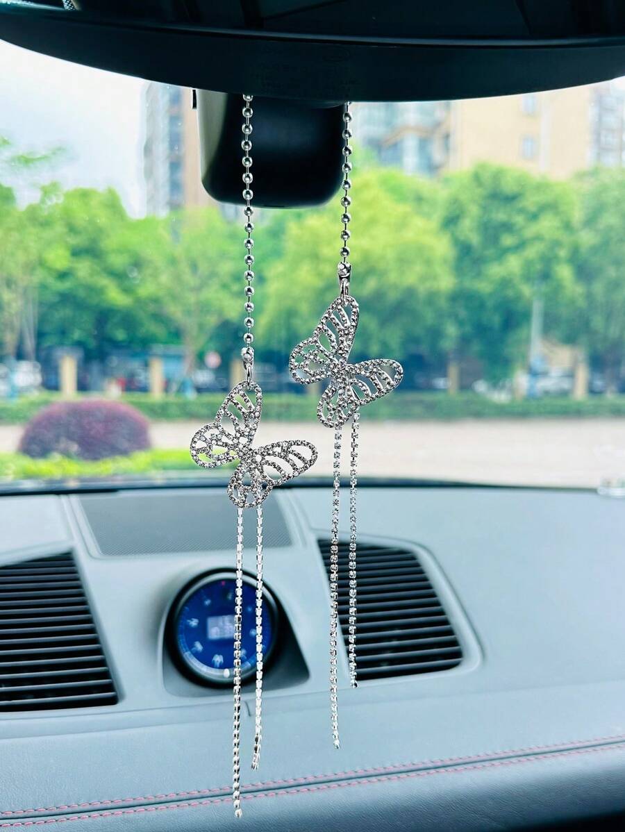 Rhinestone Butterfly Trang trí treo xe trang trí - Nhiều màu - Xem 1