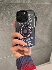 1pc English Record Tpu Phone Case, Shockproof, Compatible With IPhone 15 Pro Max, 14, 13/12, Cool And