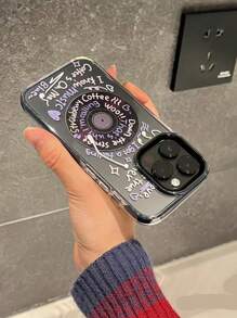 1pc English Record Tpu Phone Case, Shockproof, Compatible With IPhone 15 Pro Max, 14, 13/12, Cool And