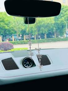 水鑽蝴蝶裝飾汽車掛飾 - 銀色 - 查看 4