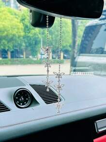 水鑽蝴蝶裝飾汽車掛飾 - 銀色 - 查看 5