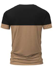 NITAGUT Men Letter Graphic Colorblock Tee & Drawstring Waist Shorts - Multicolor - View 4