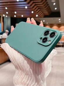 Plain Anti-fall Phone Case - Dark Green - View 2