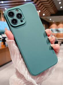 Plain Anti-fall Phone Case - Dark Green - View 4