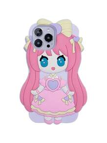 卡通造型設計手機殼相容iPhone15/15Plus/15Pro/15Promax - 粉色 - 查看 3