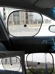 4 piezas Sombrilla de ventana de coche lado - Negro - Ver 7