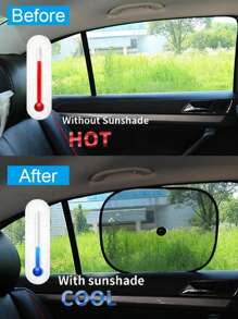 4 piezas Sombrilla de ventana de coche lado - Negro - Ver 8