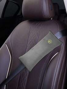 1pc Sun Pattern Car Seat Belt Headrest - Grey - View 1