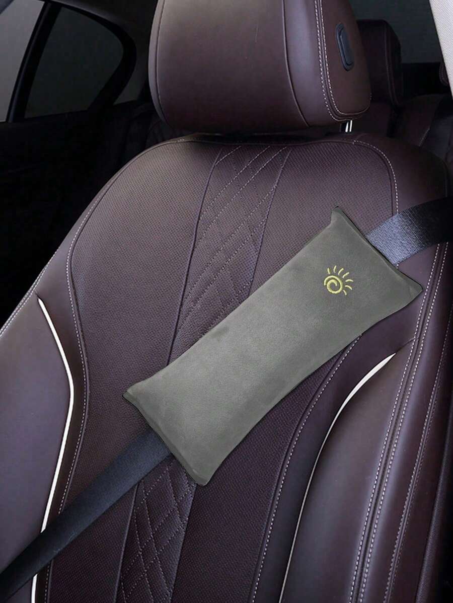 1pc Sun Pattern Car Seat Belt Headrest - Grey - View 1