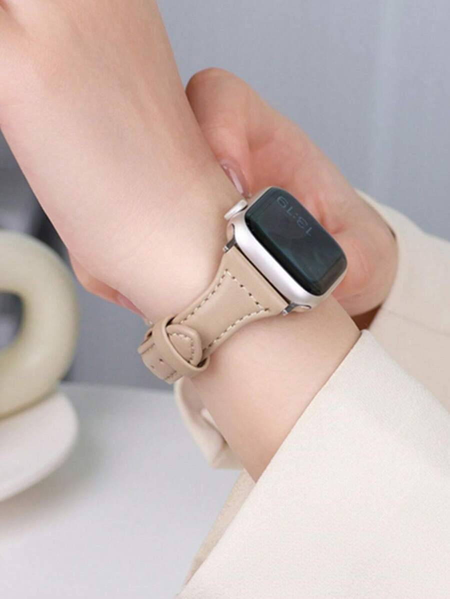 1条纯色PU皮革表带，兼容 42mm、38mm、40mm、41mm、44mm、45mm、46mm、49mm，时尚智能手表替换表带，适用于Series Ultra2、Ultra SE2、SE 11、10、9、8、7、6、5、4、3、2、1，女士款，可作为返校礼物