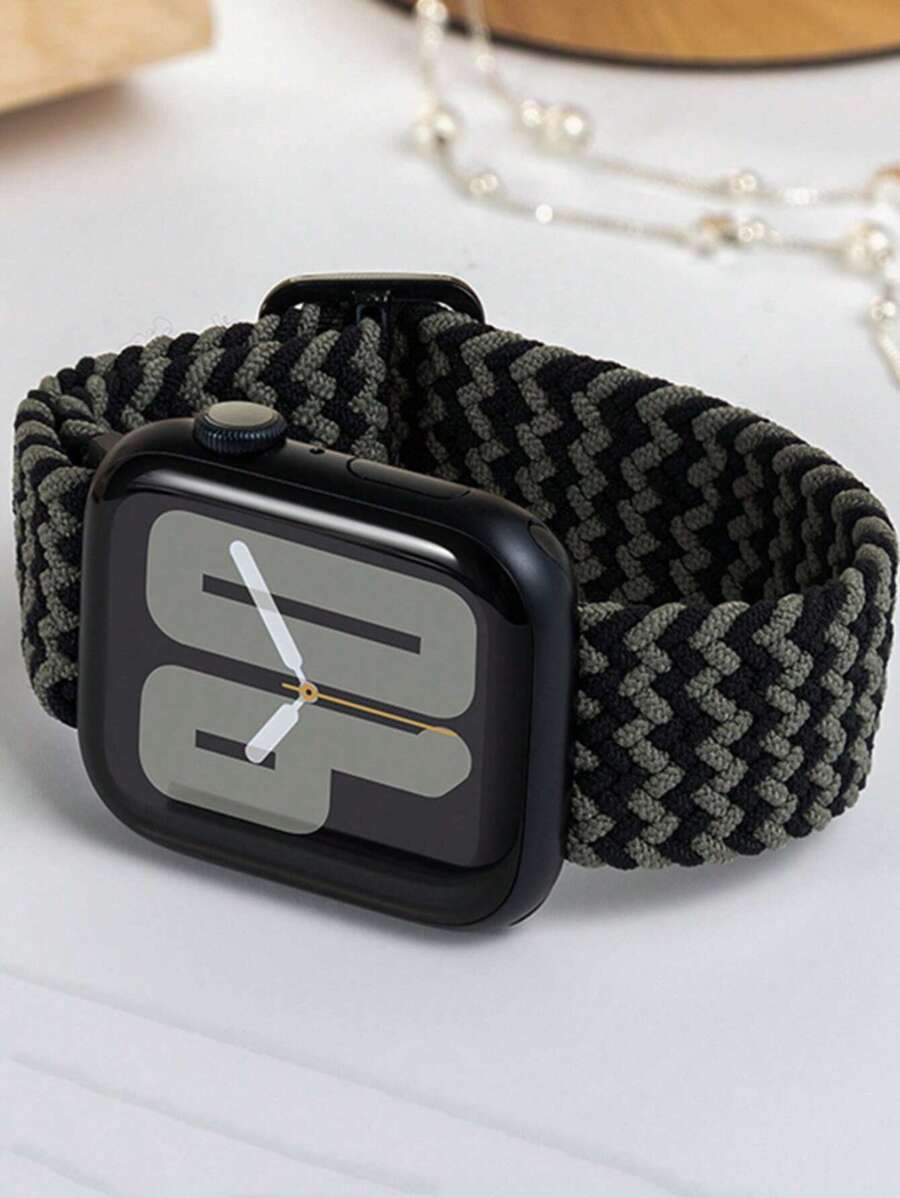 1条男女通用尼龙表带，兼容，尺寸包括42mm、38mm、40mm、41mm、44mm、45mm、46mm和49mm，时尚智能手表替换表带，适用于Series Ultra2、Ultra SE2、SE 11、10、9、8、7、6、5、4、3、2、1等型号，是返校学生的理想礼物