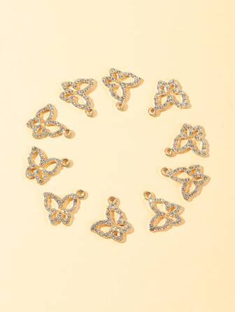 10pcs Rhinestone Butterfly DIY Pendant