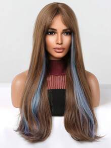 Tóc Giả Tổng Hợp Xoăn Dài Có Bangs - Nhiều màu - Xem 1