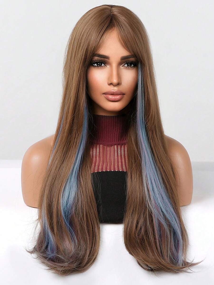 Tóc Giả Tổng Hợp Xoăn Dài Có Bangs - Nhiều màu - Xem 1
