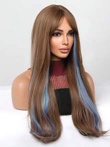 Tóc Giả Tổng Hợp Xoăn Dài Có Bangs - Nhiều màu - Xem 3