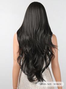 Natural, Comfortable And Realistic 30-Inch Black Long Curly Hair Wigs, Natural And Charming Heat-Resistant Synthetic Fiber Wigs And Bangs Wigs Are Daily Necessities, Christmas And Halloween Gifts - 黑色 - 查看 3