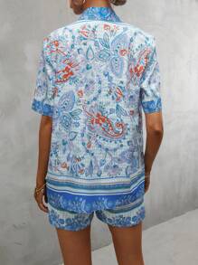 Aveloria 佩斯利印花襯衫和短褲