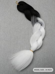 1 包大号编织发 24 英寸，适合女性和儿童日常节日和角色扮演编织佩戴黑色棕色绿色粉色蓝色橙色紫色白色多色时尚合成头发钩针接发实用灵巧的高温头发适合圣诞节新年狂欢音乐节 - 黑與白 - 查看 3