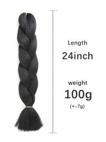 1 包大号编织发 24 英寸，适合女性和儿童日常节日和角色扮演编织佩戴黑色棕色绿色粉色蓝色橙色紫色白色多色时尚合成头发钩针接发实用灵巧的高温头发适合圣诞节新年狂欢音乐节 - 黑色 - 查看 5
